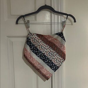 Floral Striped Handkerchief Top